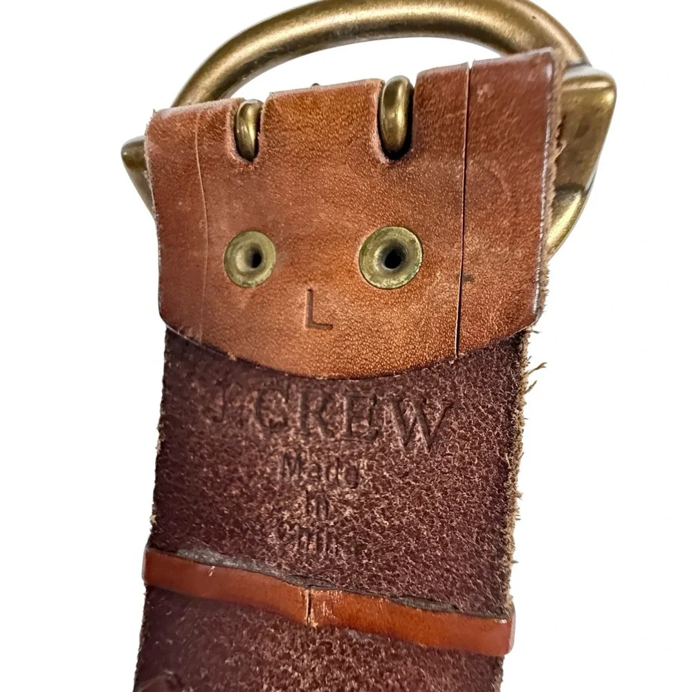 J Crew Genuine Leather Embossed Brown Women's Belt‎ Size L - Picture 4 of 8